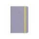 CUADERNO CON GOMILLA ANTARTIK NOTES TAPA DURA DIN A6 HOJAS CUADRICULA MORADO Y AMARILLO 100 HOJAS 80 GR FSC