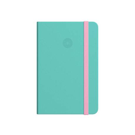 CUADERNO CON GOMILLA ANTARTIK NOTES TAPA DURA DIN A4 HOJAS RAYAS ROSA Y TURQUESA 100 HOJAS 80 GR FSC