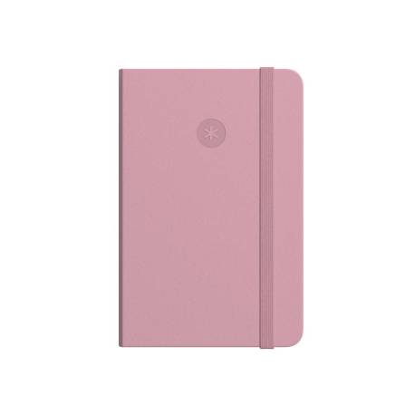 CUADERNO CON GOMILLA ANTARTIK NOTES TAPA DURA DIN A6 HOJAS CUADRICULA ROSA PASTEL 100 HOJAS 80 GR FSC