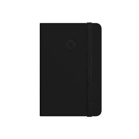 CUADERNO CON GOMILLA ANTARTIK NOTES TAPA DURA DIN A6 HOJAS CUADRICULA NEGRO 100 HOJAS 80 GR FSC