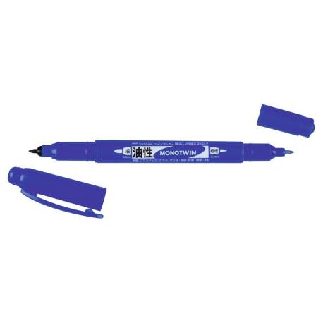 ROTULADOR MARCA TOMBOW MONO TWIN PERMANENTE DOBLE PUNTA FINA Y GRUESA COLOR AZUL