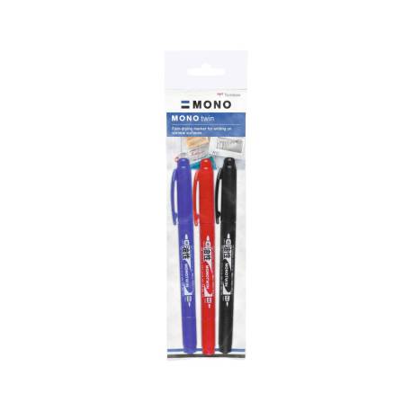 ROTULADOR MARCA TOMBOW MONO TWIN PERMANENTE DOBLE PUNTA FINA Y GRUESA COLOR NEGRO