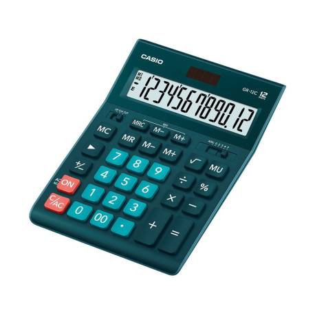 CALCULADORA CASIO GR-12C-DG-W SOBREMESA 12 DIGITOS VERDE OSCURO