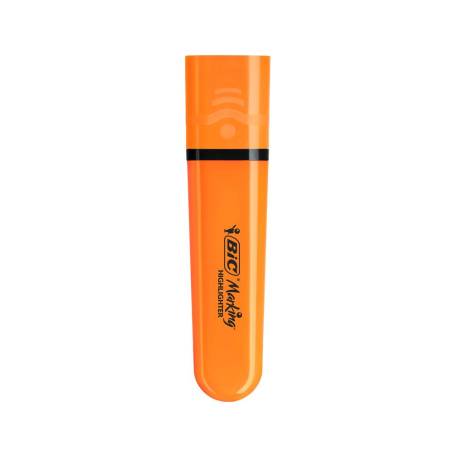 ROTULADOR BIC FLAT FLUORESCENTE COLOR NARANJA NEON CAJA DE 12 UNIDADES