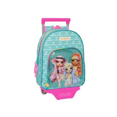 MOCHILA ESCOLAR SAFTA CON CARRO RAINBOW HIGH PARADISE 100X280X340 MM POLIESTER