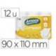 PAPEL HIGIENICO MARCA AMOOS 2 CAPAS 110 MM DIAMETRO X 90 MM ALTO 30 GR/M2 PAQUETE DE 12 ROLLOS