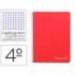 CUADERNO ESPIRAL LIDERPAPEL CUARTO WITTY CUADRICULA ROJO 80 HOJAS