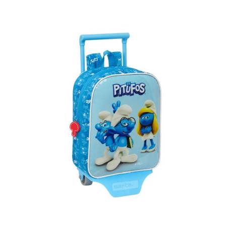 MOCHILA GUARDERIA CON CARRO 805 LOS PITUFOS 100X220X270 MM POLIESTER