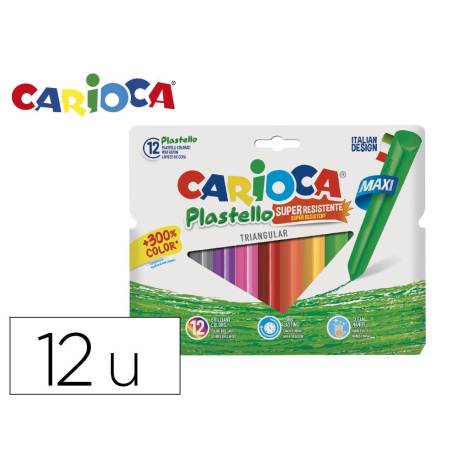 Lapices de cera Carioca Jumbo caja de 12 colores surtidos