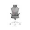 SILLA MARCA Q-CONNECT ERGONOMICA PAL ERMO MALLA BASE NYLON ALT MAX 1300 ANC 610 PROF 600 RUEDAS PREMIUM COLOR BLANCO GRIS