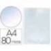 FUNDA MULTITALADRO Q-CONNECT DIN A4 80 MC CRISTAL 1400 UNIDADES