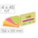 Bloc Quita y Pon Post-It ® Super Sticky 149X98 mm Neon XXL