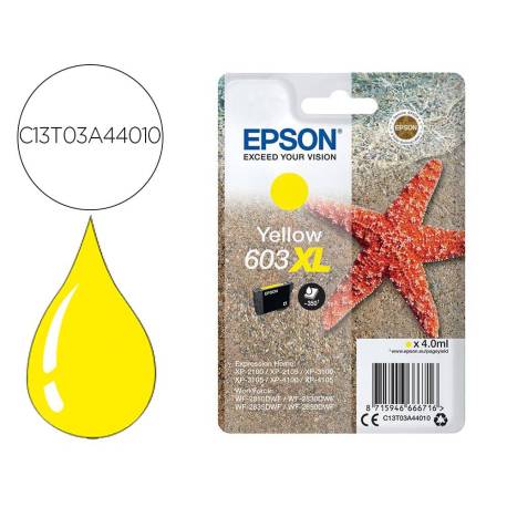 CARTUCHO INK-JET EPSON 603XL COLOR AMARILLO C13T03A44010