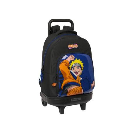 MOCHILA SAFTA GRANDE CON RUEDAS COMPACT EXTRAIBLE NARUTO NINJA 450X330X220 MM POLIESTER