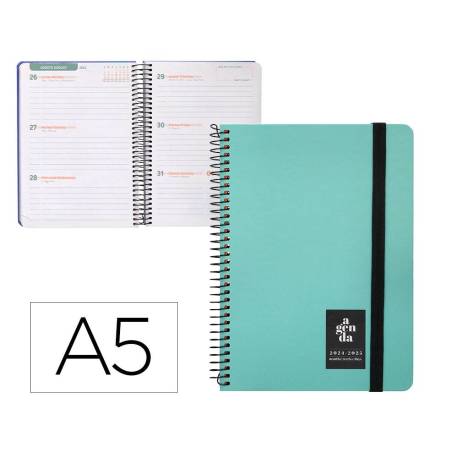 AGENDA ESCOLAR LIDERPAPEL AÑO 24 - 25 CURSO CLASSIC COLOR MENTA 2 DÍAS PÁGINA A5