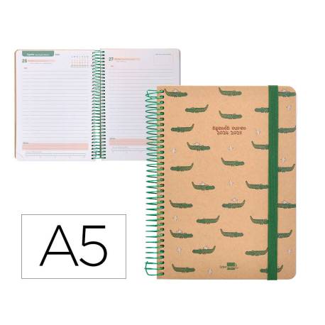 AGENDA ESCOLAR LIDERPAPEL AÑO 24 - 25 CLASSIC CROCODILE DÍA PÁGINA A5 TETRA