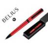 BOLIGRAFO BELIUS TURBO ALUMINIO ROJO Y NEGRO TINTA AZUL CAJA DE DISEÑO