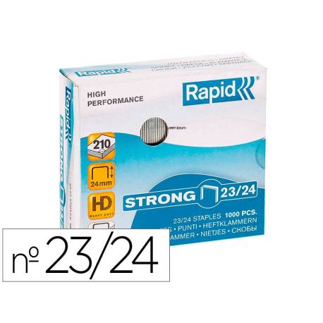 GRAPAS MARCA RAPID STRONG Nº 23/24 GALVANIZADAS CAJA DE 1000 UNIDADES