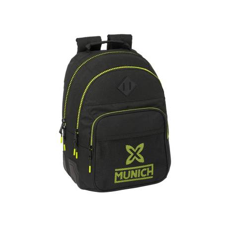 MOCHILA ESCOLAR SAFTA MUNICH BEAT DOBLE CON CANTONERAS ADAPTABLE A CARRO 420X320X150 MM POLIESTER