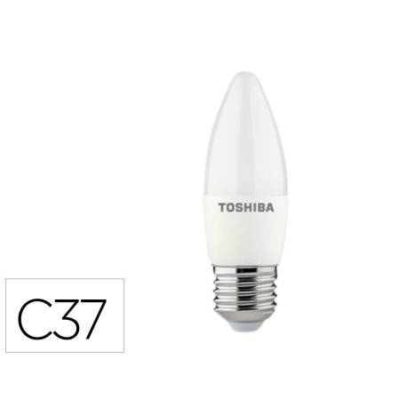 BOMBILLA LED MARCA TOSHIBA C37 E27 5W 3000K LUZ FRIA