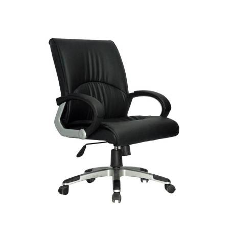 Silla con ruedas y direccion con respaldo medio Q-connect negra