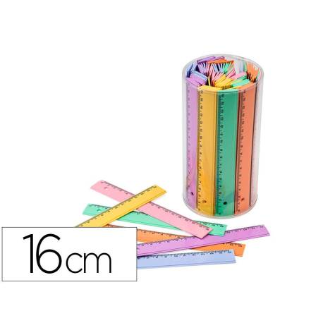 REGLA MARCA FAIBO PLASTICO 16 CM BOTE DE 100 UNIDADES COLORES SURTIDOS