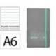 CUADERNO CON GOMILLA ANTARTIK NOTES TAPA BLANDA DIN A6 RAYAS GRIS Y TURQUESA 100 HOJAS 80 GR FSC