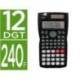 CALCULADORA LIDERPAPEL CIENTIFICA XF33 12 DIGITOS 240 FUNCIONES CON TAPA SOLAR Y PILAS NEGRO 156X85X20