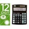 CALCULADORA LIDERPAPEL SOBREMESA XF30 12 DIGITOS TASAS SOLAR Y PILAS NEGRO 190X140X25 MM