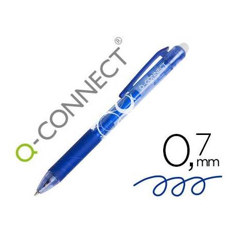 BOLIGRAFO Q-CONNECT RETRACTIL BORRABLE 0,7 MM AZUL