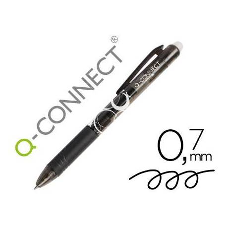 BOLIGRAFO Q-CONNECT RETRACTIL BORRABLE 0,7 MM NEGRO