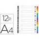 Separadores cartulina Exacompta Din A4 juego de 12 blanco