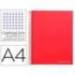 Cuaderno espiral Liderpapel Jolly Tamaño DIN A4 Tapa forrada 140H Cuadricula 5 mm 75 g/m2 con 5 bandas 4 taladros color Rojo
