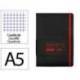 CUADERNO CON GOMILLA ANTARTIK NOTES TAPA DURA DIN A5 HOJAS CUADRICULA NEGRO Y ROJO 100 HOJAS 80 GR FSC