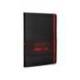 CUADERNO CON GOMILLA ANTARTIK NOTES TAPA DURA A5 HOJAS RAYAS NEGRO Y ROJO 100 HOJAS 80 GR FSC