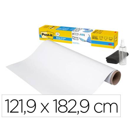 PIZARRA COLOR BLANCA POST-IT SUPER STICKY FLEX ROLLO ADHESIVO REMOVIBLE 121,9X182,9 CM