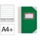 LIBRO CARTONE COSIDO FERNANDES FLECHA DIN A4+ RAYADO HORIZONTAL 50 HOJAS 100 GR COLOR VERDE
