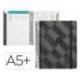 AGENDA ESPIRAL ANTARTIK PATTERN A5+ 2025 DIA PAGINA NEGRO PAPEL 80 GR