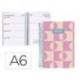 AGENDA ESPIRAL LIDERPAPEL CLAS SIC DIN A6 2025 SEMANA VISTA COLOR ROSA PAPEL 70 GR