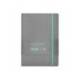 CUADERNO CON GOMILLA ANTARTIK NOTES TAPA BLANDA DIN A5 HOJAS LISAS GRIS Y TURQUESA 80 HOJAS 80 GR FSC