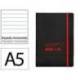 CUADERNO CON GOMILLA ANTARTIK NOTES TAPA BLANDA DIN A5 HOJAS RAYAS NEGRO Y ROJO 80 HOJAS 80 GR FSC