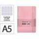 CUADERNO CON GOMILLA ANTARTIK NOTES TAPA BLANDA A5 HOJAS CUADRICULA ROSA PASTEL 80 HOJAS 80 GR FSC