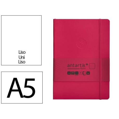 CUADERNO CON GOMILLA ANTARTIK NOTES TAPA BLANDA DIN A5 HOJAS LISAS BURDEOS 80 HOJAS 80 GR FSC