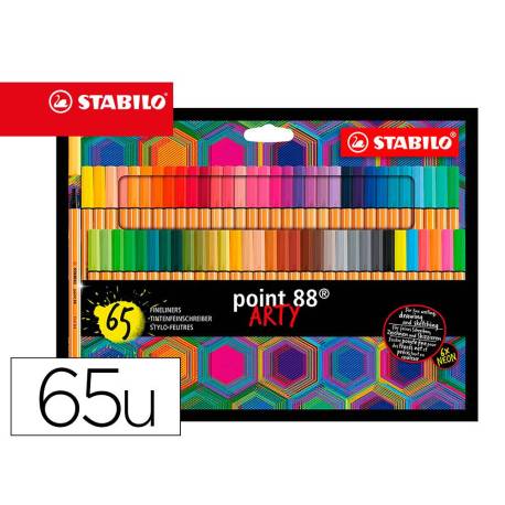 ROTULADOR MARCA STABILO POINT 88 PUNTA DE FIBRA ARTY LINE ESTUCHE CARTON DE 65 UNIDADES COLORES SURTIDOS