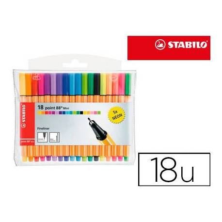 Rotulador Stabilo Point 88 Mini Estuche 18 Unidades