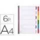 Separadores cartulina Exacompta Din A4 juego de 6 blanco
