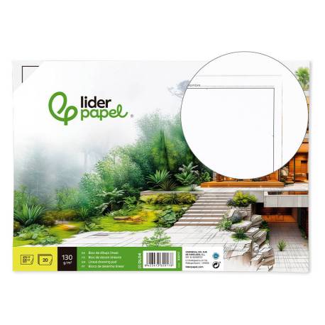 Bloc de dibujo Liderpapel Folio 20 hojas 130gr