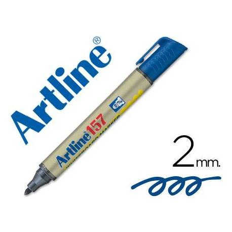 Rotulador artline pizarra ek-157 punta redonda 2 mm azul para pizarra blanca