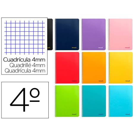 Bloc Liderpapel cuarto smart cuadrícula 4 mm 80 hojas tapa blanda 60 gr “no se puede elegir”. Con margen