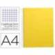 Bloc Liderpapel Din A4 micro jolly cuadrícula 5mm 5 bandas 4 taladros tapa forrada 75 gr 140 hojas color amarillo